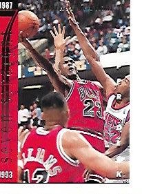 1993-94 Upperdeck Basketball Michael Jordan SP3 Seven Straight Insert